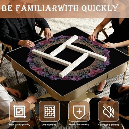 Tapete Mahjong 33x33 pulgadas Antideslizante con Bolsa miniatura 2
