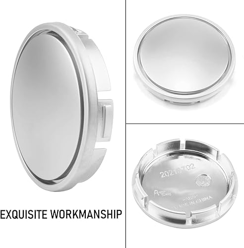 Miniatura 7 de Juego de 4 tapas centrales de rueda de 2.205 in (2.2 pulgadas)2.087 in (2.09 pulgadas), base cromada perla para Van 1996-2004 Mk4 200-2005 Outback