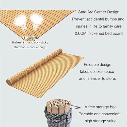 Colchón portátil de suelo de bambú para涼爽 cama de verano 6