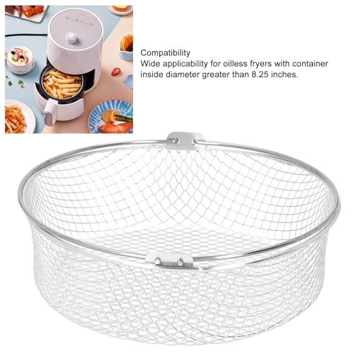 Cesta de Freír de Acero Inoxidable con Mango, Cesto para Papas Fritas, Cestos para Freidora sin Aceite, Colador para Papas Fritas, Anillos de Cebolla, Pollo miniatura 2