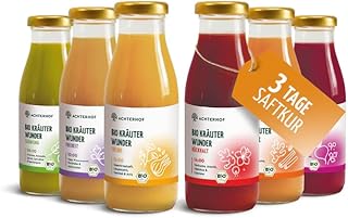 Kräuterwunder 3-Tages-Fastenkur Bio | 3x6 Flaschen | die erste Fastenkur auf Kräuterbasis | Bio Qualität | vom Achterhof