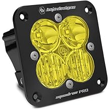 Baja Designs Squadron Pro Black Flush Mount LED Light Pod Driving/Combo; Amber