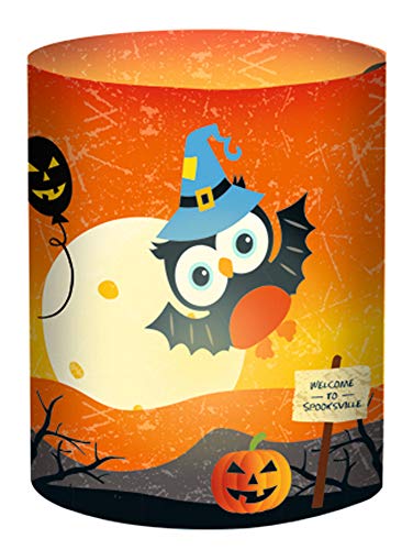Ursus 184000116 - Mini Tischlichter, Ambiente, Halloween Design, ca. 10 x 27 cm, Durchmesser ca. 8 cm, 115 g/qm, 5 Blatt, einseitig bedruckt, aus Transparentpapier, Motiv 116, ideal als Tischdeko
