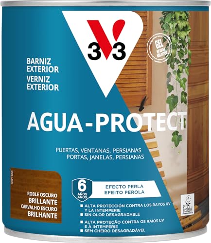 V33 Barniz Exterior AGUA PROTECT - Roble Oscuro - 0,75l
