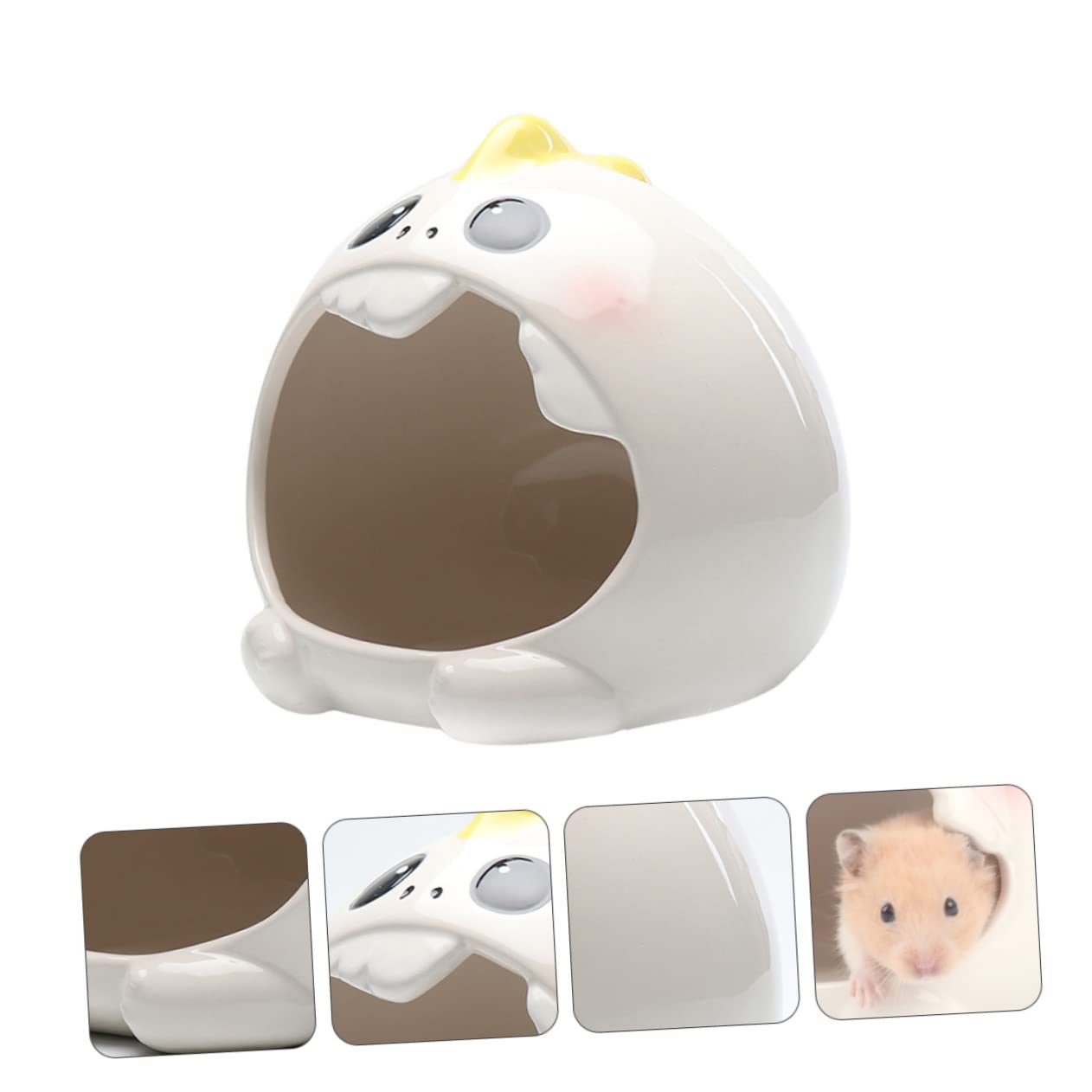COLLBATH Dekoratives Zufälliger Hamster aus Keramik und Kühlend Hamsternest Leicht zu Reinigen Kreatives Haustierhaus Zierliches Wohnnest Stil