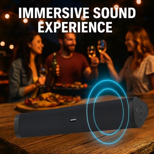 YUIOXDGL Portable Bluetooth Speaker Home Wireless Sound Bar, Home Theater Speaker System Compatible for PC, Laptop, Smartphones (Black) - image 6