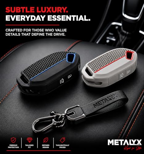 Image of Metalyx [2 Key Covers + 1 PU Leather Keychain] for Kia Seltos 2026 | Silicone Key Fob Case | Anti-Scratch | HTK HTK(O) HTX HTX(A) GTX GTX(A) Keyfob Case For Seltos Facelift