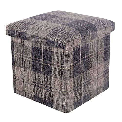 Pouf pliant gain de place et boîte rangement cube lin