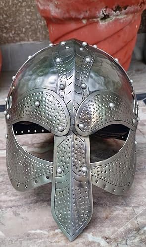 Casco medievale Njord | Casco vichingo naso in acciaio calibro 18 | miglior regalo per Halloween