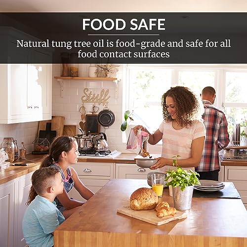 image for HOPE'S 100% Pure Tung Oil, Food Safe, Premium Waterproof Natural Wood 