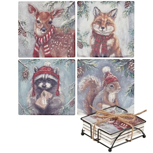 Primitives by Kathy Winter Animal Coaster Set