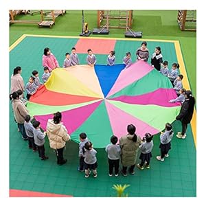 Coördinatiespel voor kinderen, Coördinatie van de kleuterschool Speel parachutespellen, Trekvaste Oxford-stof (Size : 2m…