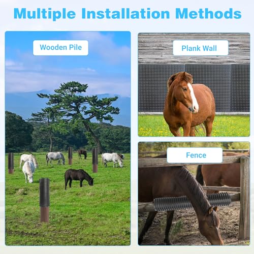 2 coçadores de gado de cavalo, pino para arranhar cavalos, kit de escova de massagem super macia par