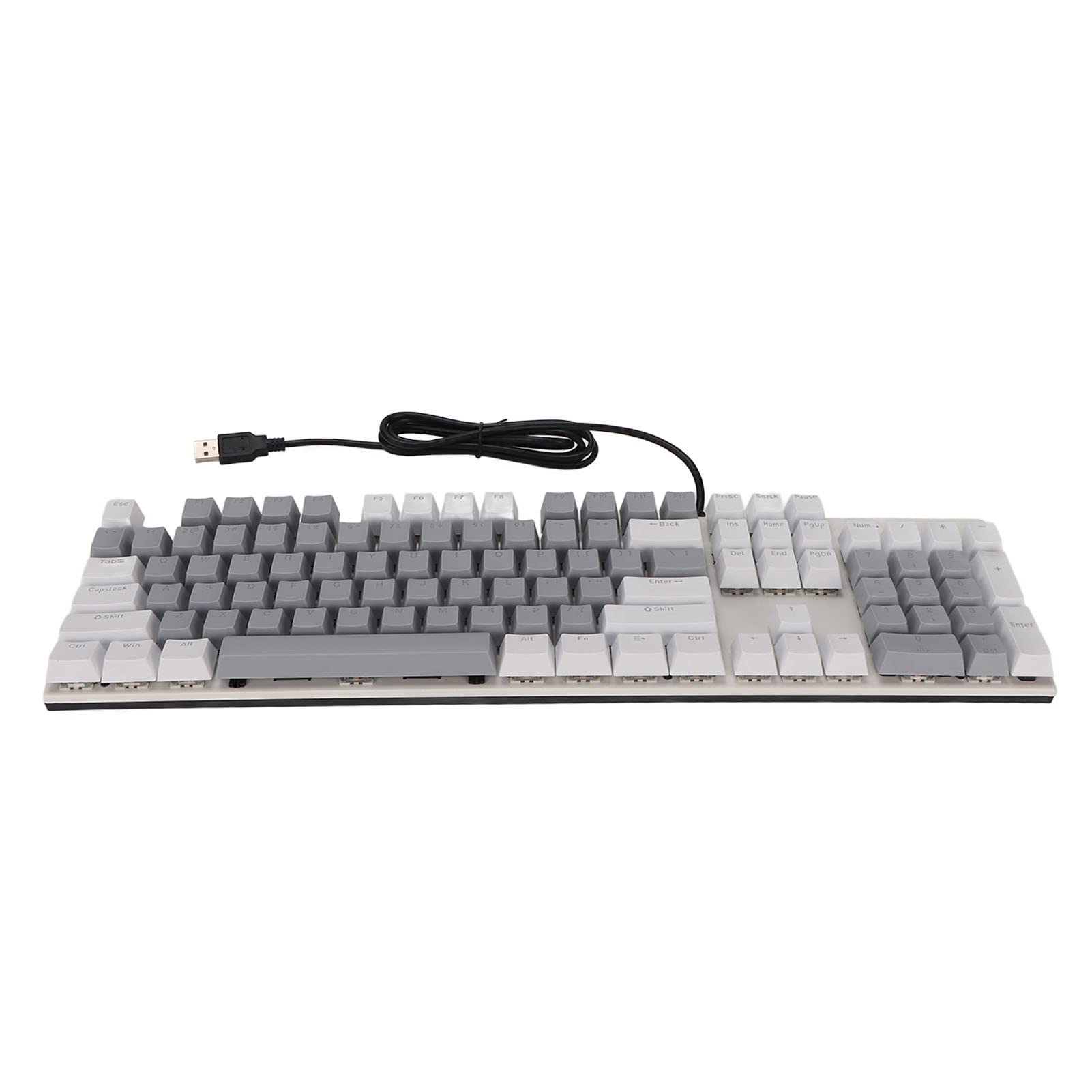 Acouto Tastiera Meccanica a 104 Tasti Interruttore Blu Tastiera da Gioco Antigraffio USB RGB USB Bianco Grigio Volte il Gioco Reattivo con 26 Tasti Che Consentono il Gioco Meccanico (#1)
