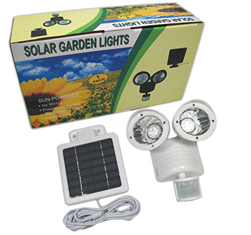 White 22 LED Motion Sensor Solar Powered Security Shed Spotlight Outdoor Light