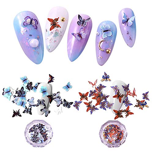 Kalolary 3D Schmetterling Nail Art Glitter Pailletten Bunte Schmetterling Nail Pailletten Acryl Pailletten Nagel Funkeln… – Bild 4