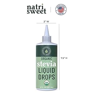 Organic Stevia Liquid Drops, 8 fl oz, Liquid Stevia Sweetener from Stevia Extracts, Zero Calorie Sweetener, Pure Stevia Liquid, Zero Carb Sweetner & Keto Sugar Substitute, 1800+ Servings