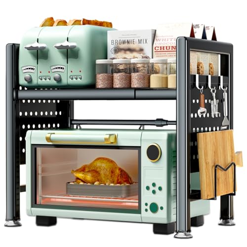 BBLTIFF Mikrowellen Regal, 2-Stufig Erweiterbares Mikrowellenregal 40-65cm, Microwave Shelf,...