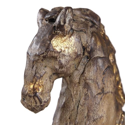 Caballo Dorado Escultura 16.5 in x 14 in x 5.13 in miniatura 3