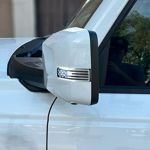 Decal Concepts American Flag Side View Mirror Light Accent Decal Kit - Fits Bronco 2021-2024 Cover