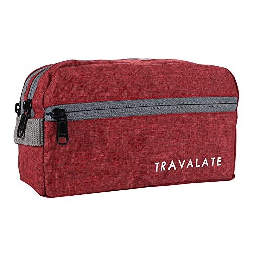 Travalate Neceser de poliéster para hombre y mujer, Rojo, L, Accesorios de viaje