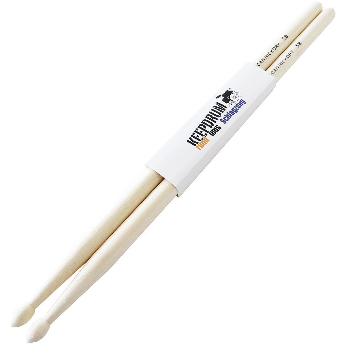keepdrum 5B Hickory Drumsticks Schlagzeug-Stöcke 12 Paar