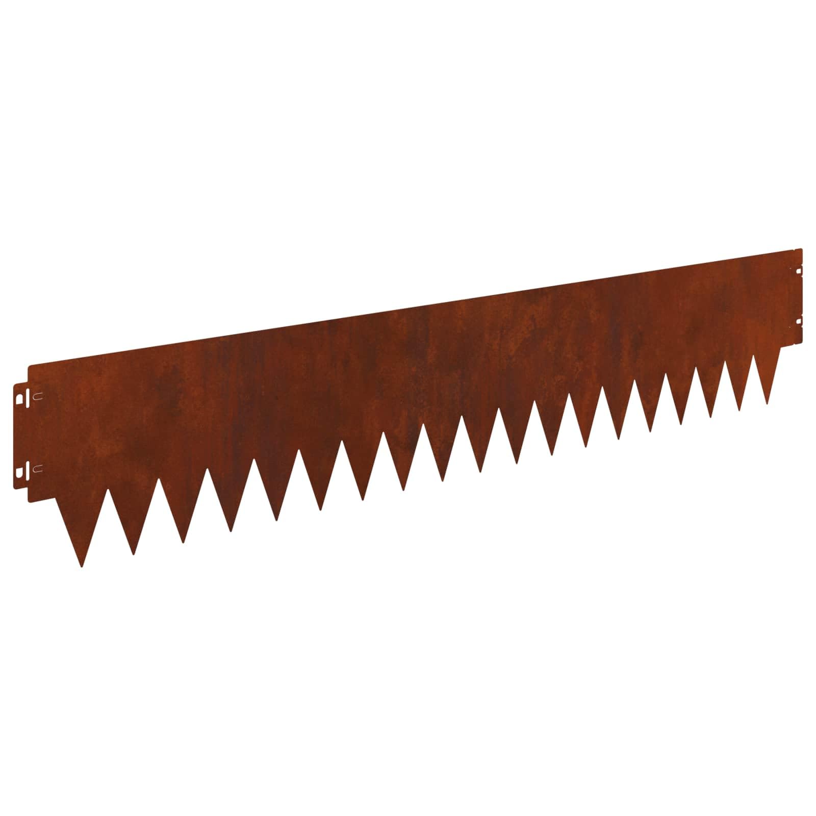 Lot de 20 bordures de pelouse - 103 x 20 cm - En métal rouillé - Système d'emboîtement - Bordure de pelouse pour jardin, pelouse et chemins