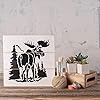 Moose in The Woods Stencil - Outdoor Pine Tree Design for Signs #2