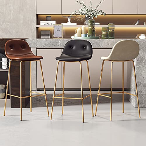 Tabourets de bar en cuir PU noir de qualité supérieure pour comptoir de cuisine