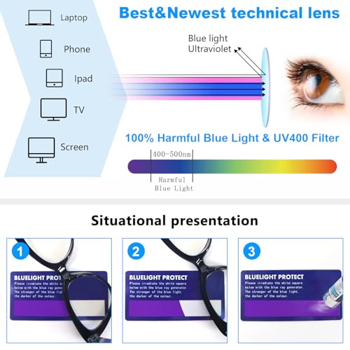 DXYXYO 3 Pack Retro Computer Glasses for Women Oversized Cat Eye Blue Light Blocking Readers Non Prescription Vintage Fashion Eyeglasses