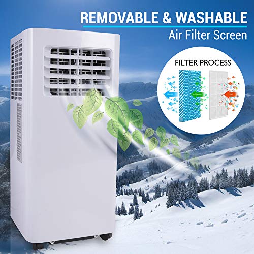 SereneLife SLPAC105W Compact Freestanding Portable Air Conditioner-10,000, 10,000 BTU with WiFi, Assorted