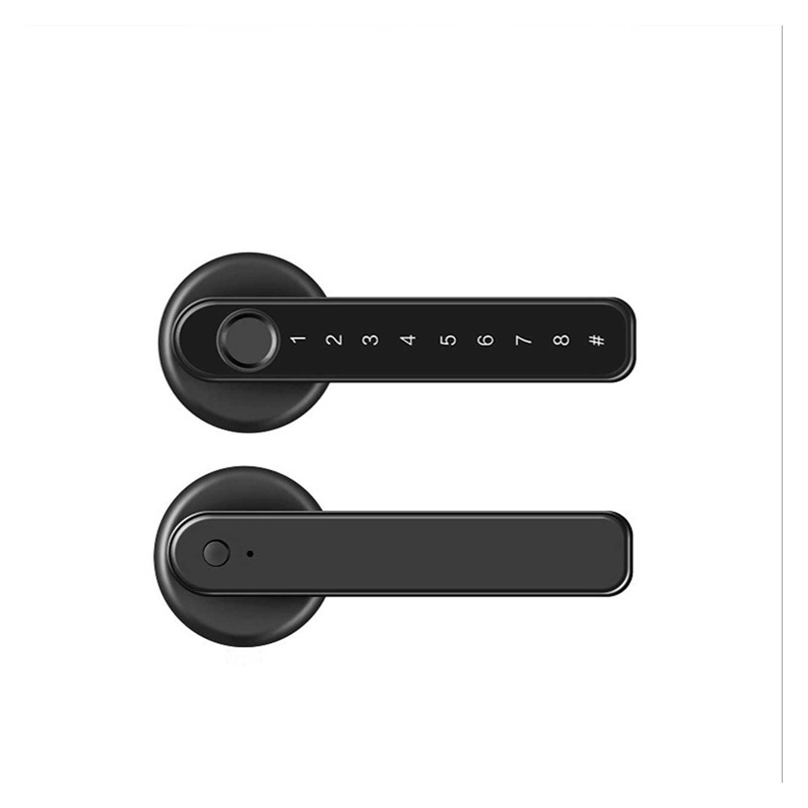 CVFRDD Smart Door Knob, Tuya Smart Lock Fingerprint Password Bedroom Wooden Door Office Home Ball Handle Keyless Entry Door Handle(Tuya wifi gateway-BL)