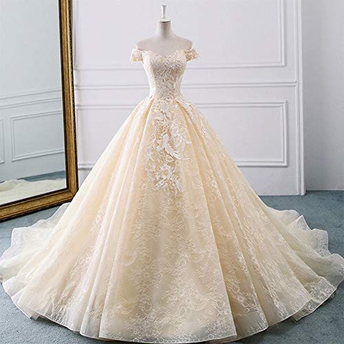 Vestidos Champagne Bola de la Manga Vestido de Novia Vestido de Novia...
