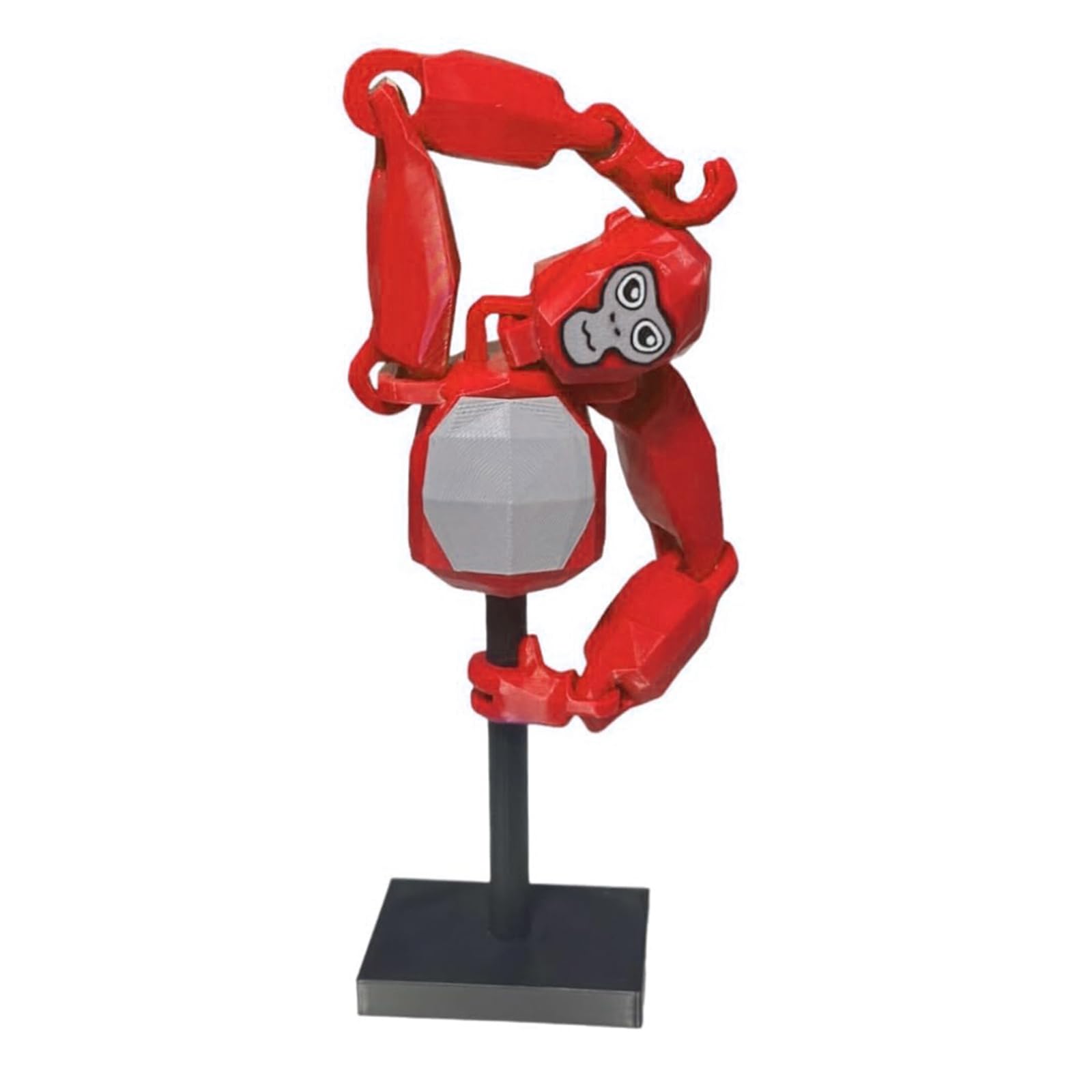 Gorilla Tag Action Figures, 3D Printed Multi-Jointed Movable Animal Figure, Creative Red Gorilla Toy with Sturdy Base, Collectible Figurines for Stress Relief & Home Office Desktop Decoration