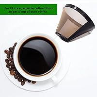 Vista 4 de Filtros de café reutilizables de cono #4 de cesta de repuesto para máquinas de café Cuisinart (2 filtros reutilizables)