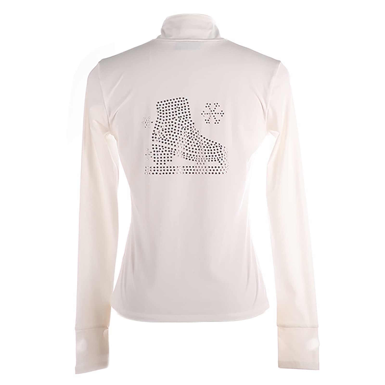 Giacca Da Pattinaggio Artistico Per Donne E Bambini - Nylon Spesso, Fodera In Pile, Con Strass (Taglia 3XS, Nero)