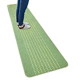 オカ(OKA) 優踏生洗いやすい キッチンマット 約60cm×270cm グリーン(ヘリンボン) (洗える 軽量 滑り止め クッション)