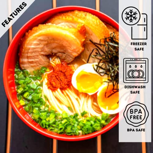 Faz Goods Ramen Bowl With Chopsticks And Spoon Set Of 2(10 Pcs) 32 Oz Unbreakable Japanese Style Bowl Set - Pho Bowls With Stand - Melamine Ramen Bowls -Noodle Bowls For Salad,Udon- Naruto (32) #TOP5