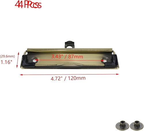 Miniatura 8 de 4 clips para portapapeles de 4.72 pulgadas de metal con agarre de goma y agujero para colgar para crear portapapeles de perfil bajo, tablero de