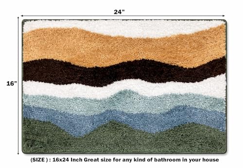 Image of HOMEKART Microfiber Bath Mat 2000 GSM, Super Soft & Absorbent Anti-Skid Bathroom Floor Mat, Quick Dry Door Mat for Bathroom, Bedroom & Kitchen (40x60 cm, Multicolor)