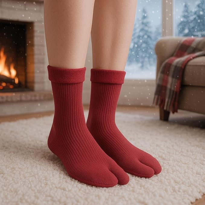 Image of Women & Girls Winter Warm Socks | Soft Fleece Lined Thermal Socks | Thick Cozy Woolen Socks for Cold Weather | Stretchable & Breathable (pack of 5)