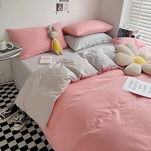 LDFHOIN Juego de ropa de cama de 4 piezas (200 x 230 cm, algodón, 4 piezas, incluye 1 funda nórdica de 200 x 230 cm, 1 sábana encimera de 230 x 230 cm y 2 fundas de almohada de 48 x 74 cm, 4 piezas)