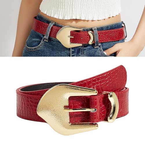 MOMOJIA Metal Clasp PU Leather Waist Belt For Women Lady Waist Sash Stylish Clothing Accessory Birthday Various Color Chain2