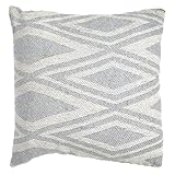 Meubletmoi - Cojín cuadrado (40 x 40 cm, algodón bordado, con motivos grandes rombos, color gris y crudo - decoración de salón dormitorio - Beam