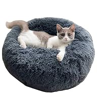 KongEU Donut Hundebett – Rund, Flauschig & Waschbar, 60x60cm Für Kleine Hunde & Katzen