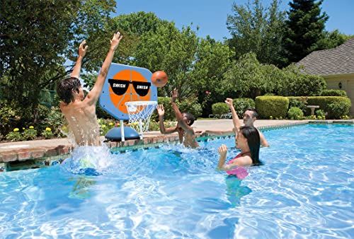 Poolmaster Pro Rebounder Poolside Basketball Game, Swish Swish, Orange