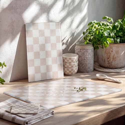 Set de 2 Tablas para Cortar de Vidrio Templado Beige 7.9x11in y 11x15in miniatura 4