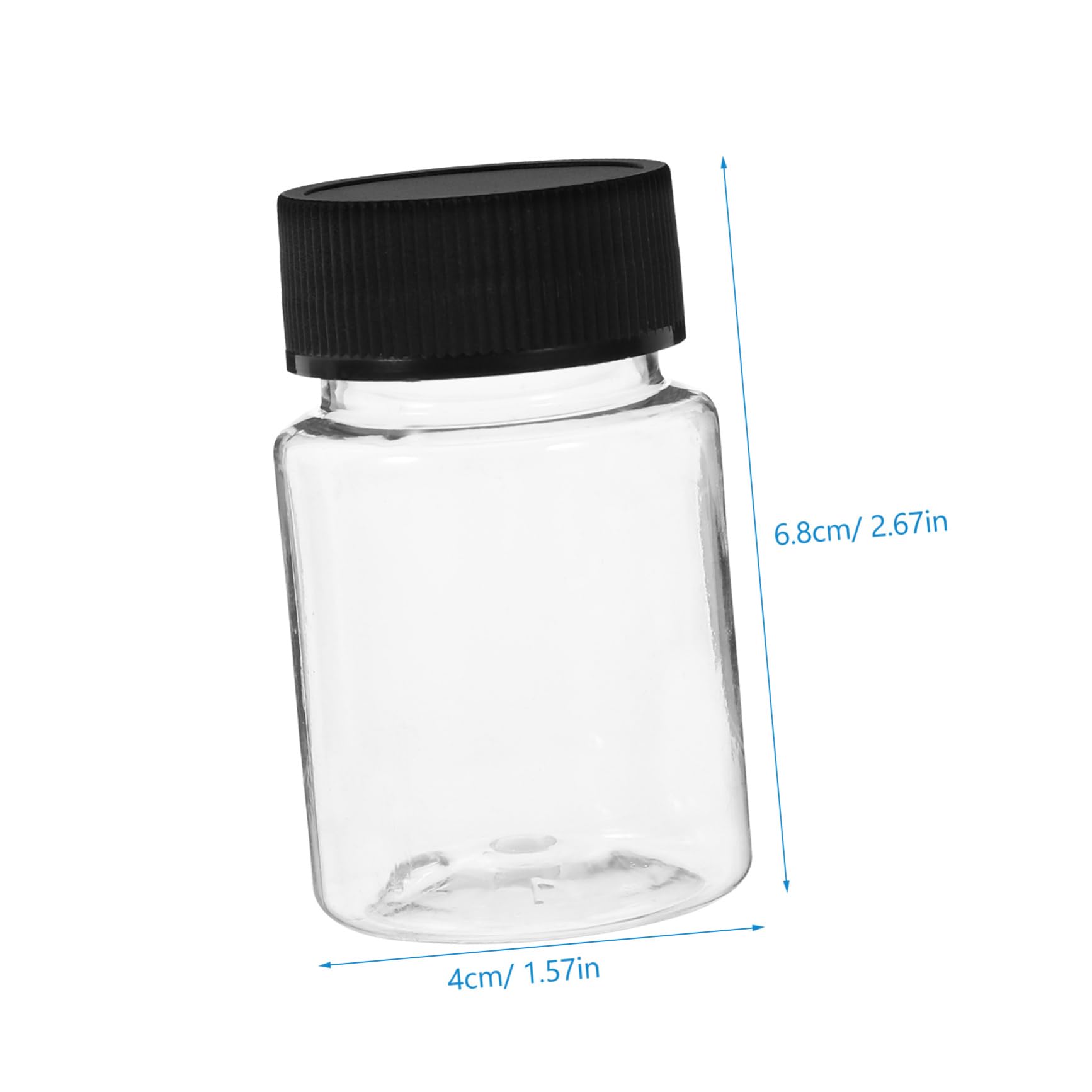 GARVALON 50ml Laboratory Sample Bottles with Wide Mouth 12 Pack Plastic Bottles with Black Caps for Sample Storage