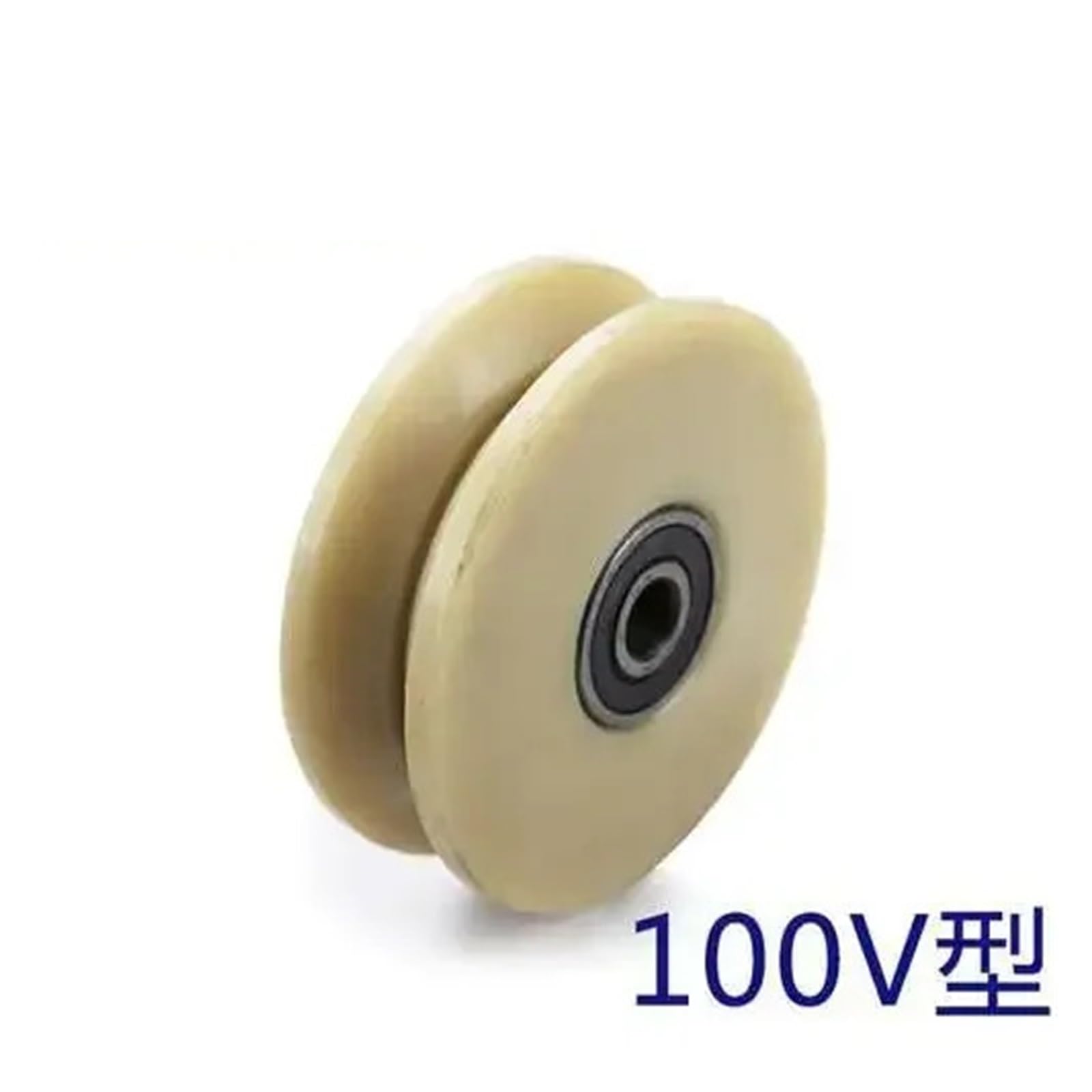 V-Nut-Rad, Schiebetorrollen, 1PC U/V Nut Rad D:80mm D:100mm Nylon Stumm Schiebe Pulley Tür Lager Stahl Schiene Räder(100mm V)