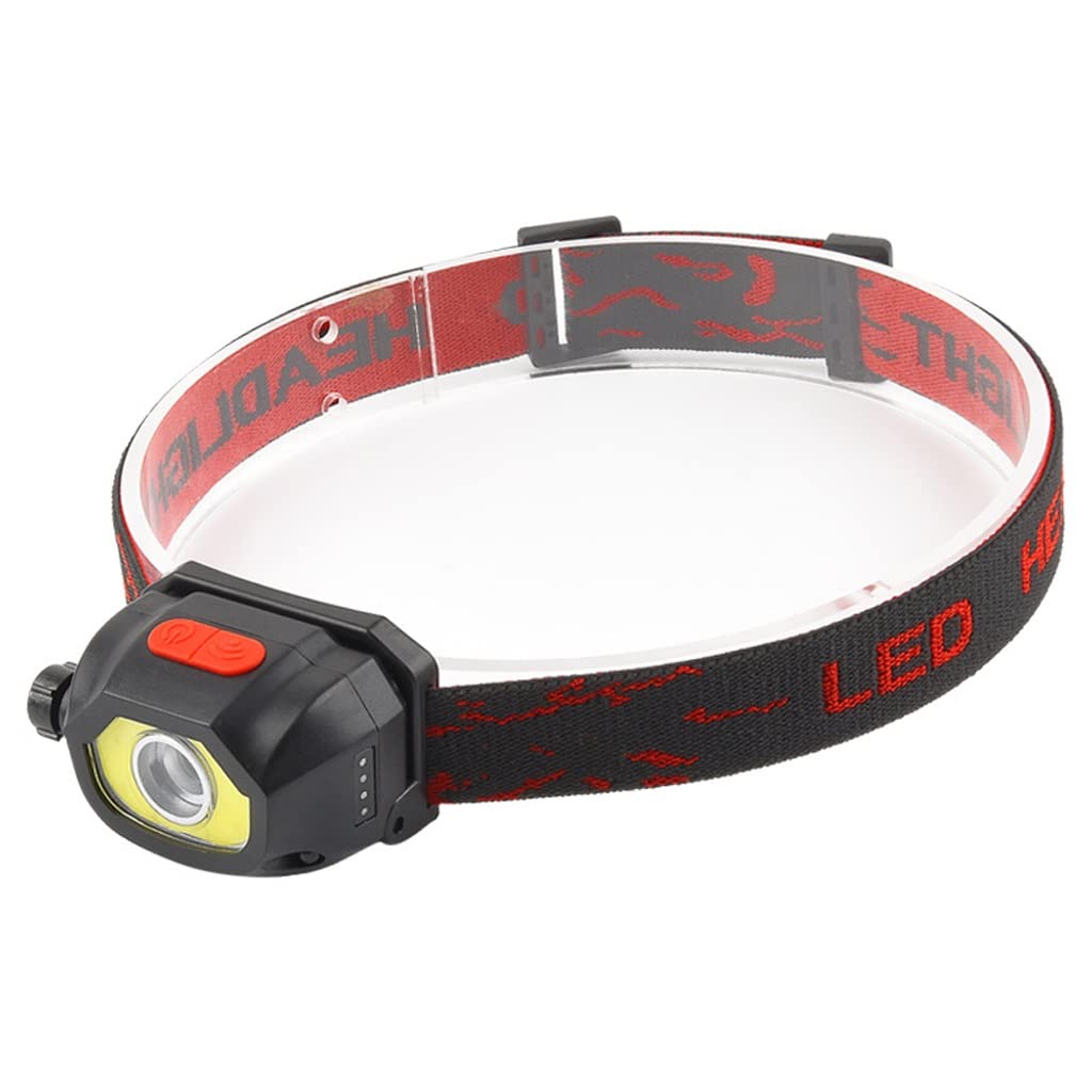 OYYMTE LED Gesture Induction Focusing Red Light Fishing Headlight USB Charging COB Outdoor Mini